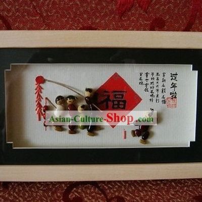 Chinese Traditional Bean Painting Arts and Crafts - Happy Lunar New Year
