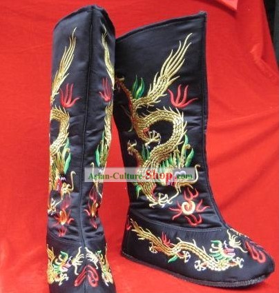Supreme Chinese Classical Handmade Embroidery Dragon Boot