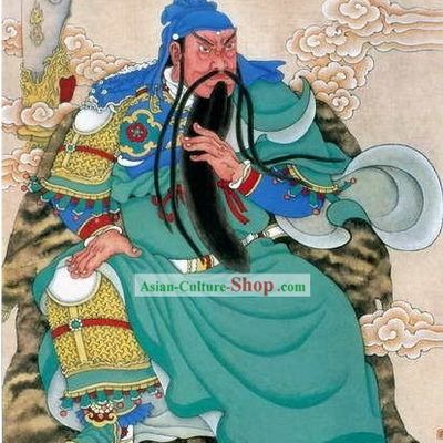 Chinese Film and Stage Performance and Photo Studio Traditional Painting Prop - Guan Yu Portrait