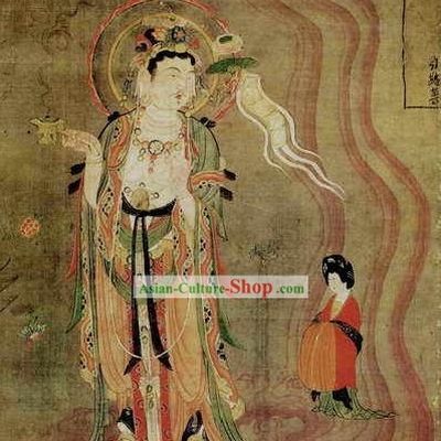 Chinese Film and Stage Performance and Photo Studio Traditional Painting Prop - Guan Yin Portrait