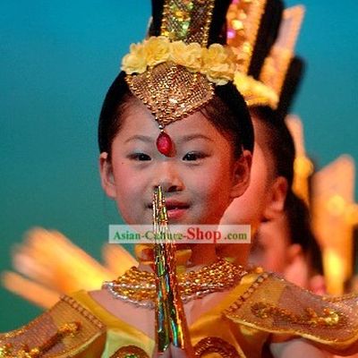 Chinese Ancient Palace Fei Tian Dance Costumes Complete Set for Children