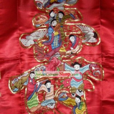 Chinese Traditional Embroidery Handicraft - Nine Stars Offer Birthday Felicitations