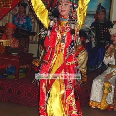 Happy Celebration China Minority Dance Clothing and Hat Complete Set