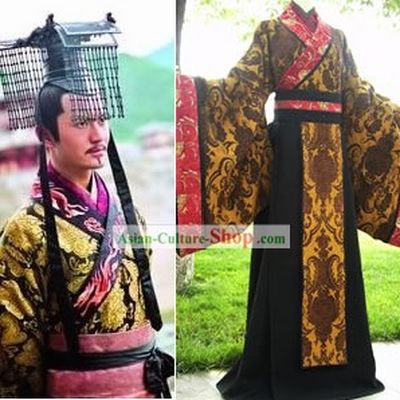Chinese Ancient Han Emperor Male Costume Complete Set