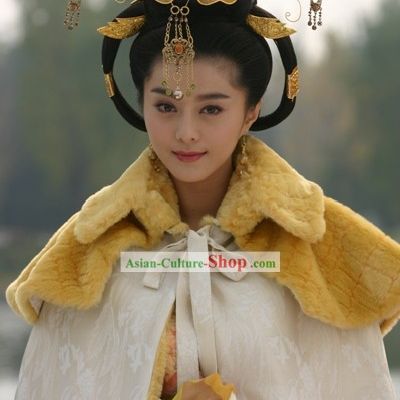 Chinese Classical Tang Dynasty Empress Hair Decoration and Wig Complete Set