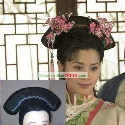 China Qing Dynasty Princess Wig and Hair Decoration Set