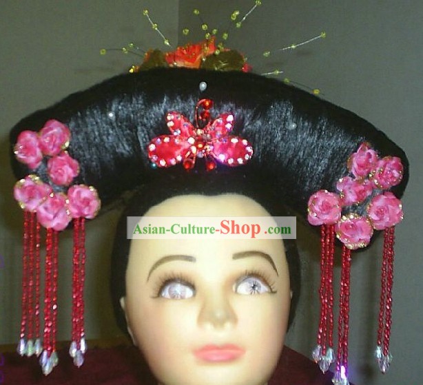 Chinese Traditional Wig and Hair Decoration Complete Set