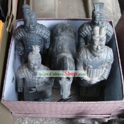 Chinese Xian Terra-cotta Figures Five Statues Set