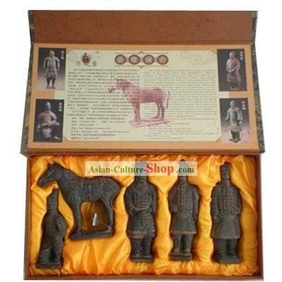 Chinese Xian Terra-cotta Figures Five Statues Set