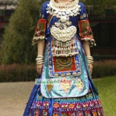 Chinese Traditional Miao Zu Costumes Complete Set for Women