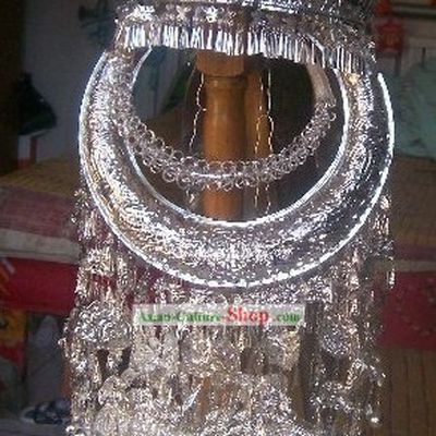 Miao Silver Hat Necklace Four Pieces Miao Minority Jewelry Complete Set