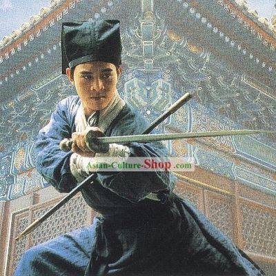 The Smiling Proud Wanderer Ling Huchong Chinese Ancient Swordsman Dress Complete Set