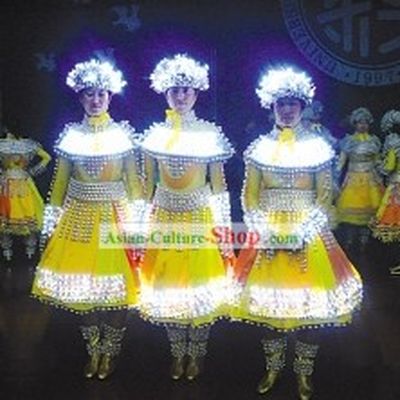 Professional Stage Performance Luminous Costumes Complete Set