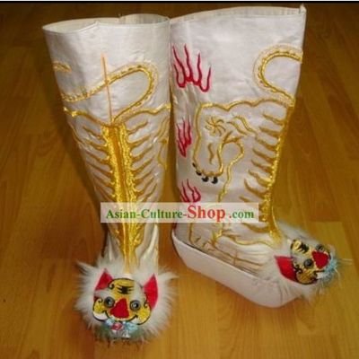 Chinese Classical Handmade Embroidered Tiger Boots