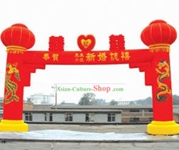 Happy Wedding Dragon and Phoenix and Lantern Inflatable Set