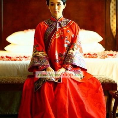 Supreme Ancient Chinese Traditional Wedding Clothing Complete Set for Bride