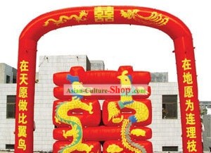 Happy Wedding Dragon and Phoenix and Xi Inflatable Set