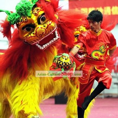 Beijing Olympic Games Opening Ceremony Lion Dance Costumes and Dancer Uniform Complete Set
