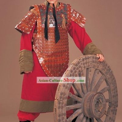 Traditional Chinese Ancient General Armor and Helmet Complete Set