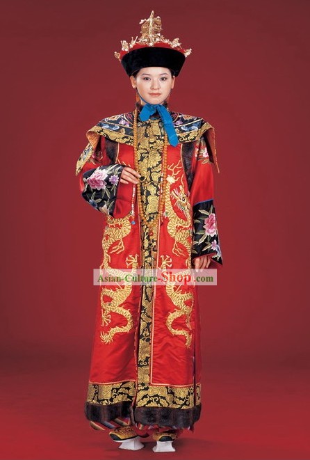Qing Dynasty Empress Costume Set with Shoes