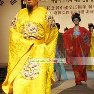 Tang Dynasty Emperor Costume and Hat Set