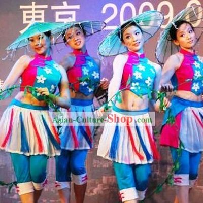 Chinese Traditional Dance Costume and Hat