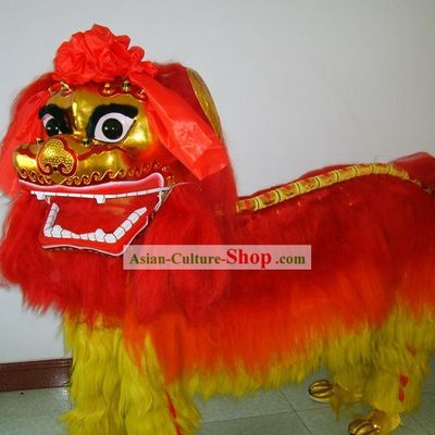 Supreme Traditional Beijing Long Yak Fur Lion Dance Costumes Complete Set