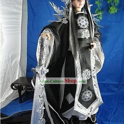 Ancient Prince Dragon Costumes and Hair Decoration Complete Set