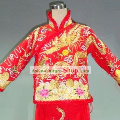 Chinese Classical Lucky Red Handmade Wedding Dress for Women