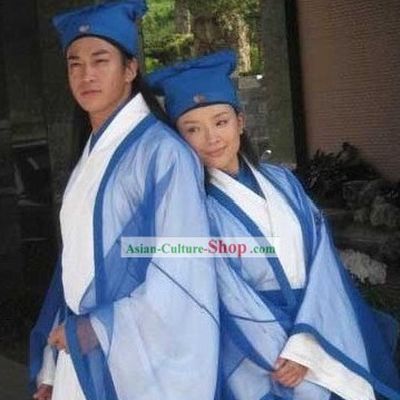 Ancient Chinese Student Costume and Hat Set