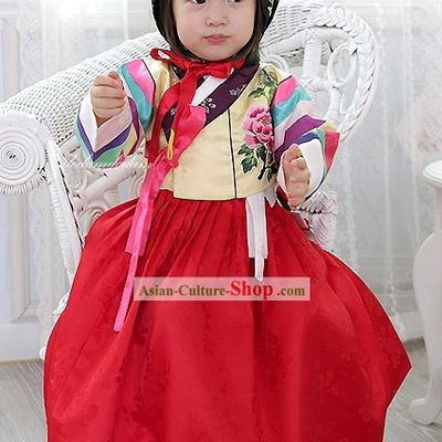 Traditional Korean Girl Birthday Dress Hanbok Complete Set