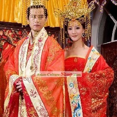 Chinese Emperor Wedding Dress Complete Set