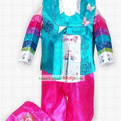 Traditional Korean Birthday Hanbok Set for Boys