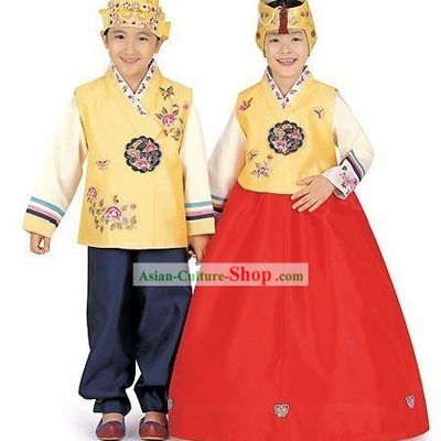 Traditional Korean Children Hanbok 2 Sets for Boys and Girls