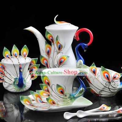 Chinese Classical Goldfish Ceramic Coffe Cups 21 Pieces Set