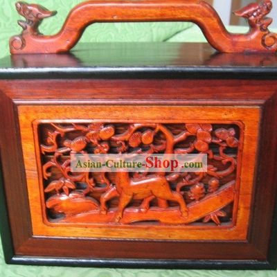 Chinese Classical Deer Mahjong Wooden Box