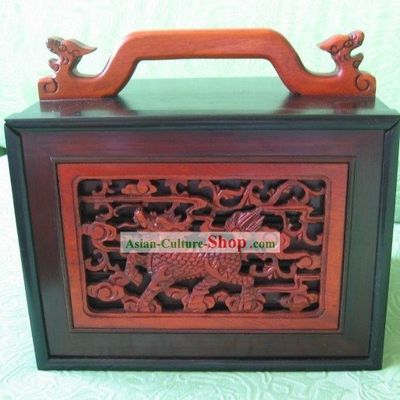 Chinese Classical Kylin Mahjong Wooden Box