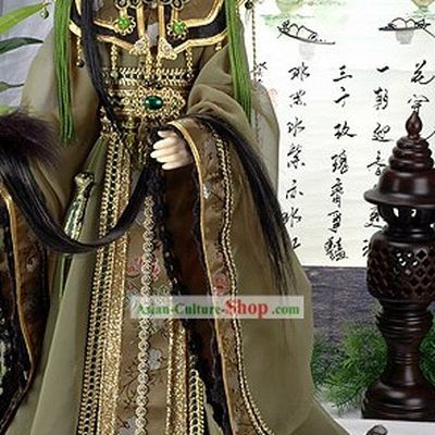 Ancient Chinese Emperor Costume and Crown Complete Set