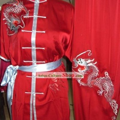 Chinese Embroidered Dragon Wushu Competition Suit