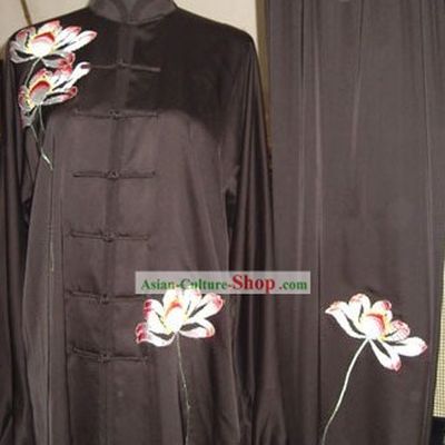 Chinese Traditional Embroidered Peony Tai Chi Uniform