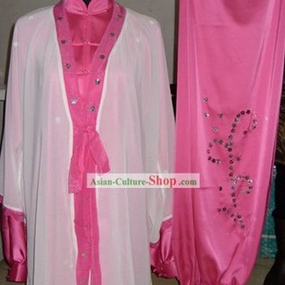 Professional Martial Arts Tai Chi Master Long Silk Cape and Uniform Set