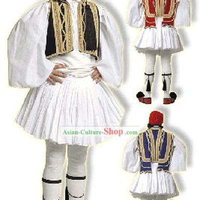 Euzonas Tsolias Black Male Traditional Greek Dance Costume