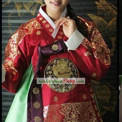 Supreme Korean Traditional Flowery Dress Hanbok Complete Set for Women