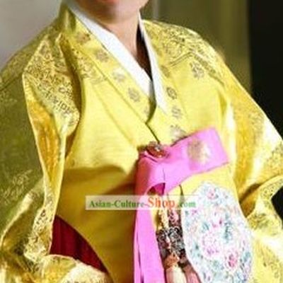 Traditional Korean Hanbok Complete Set for Women (yellow)