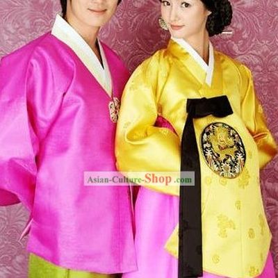 Traditional Korean Hanbok Couple Dress Set