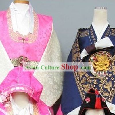 Traditional Korean Wedding Hanbok Dress for Couple
