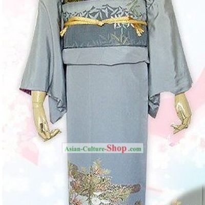 Traditional Japanese Princess Silk Kimono Set