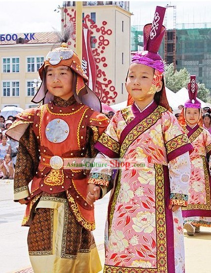 Mongolian Wedding Dress 2 Sets for Girls and Boys