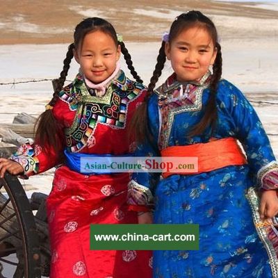 Mongolian Dance Costumes and Hat Complete Set for Children