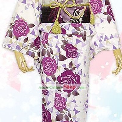 Japanese Kimono Dress Belt Geta and Socks Complete Set